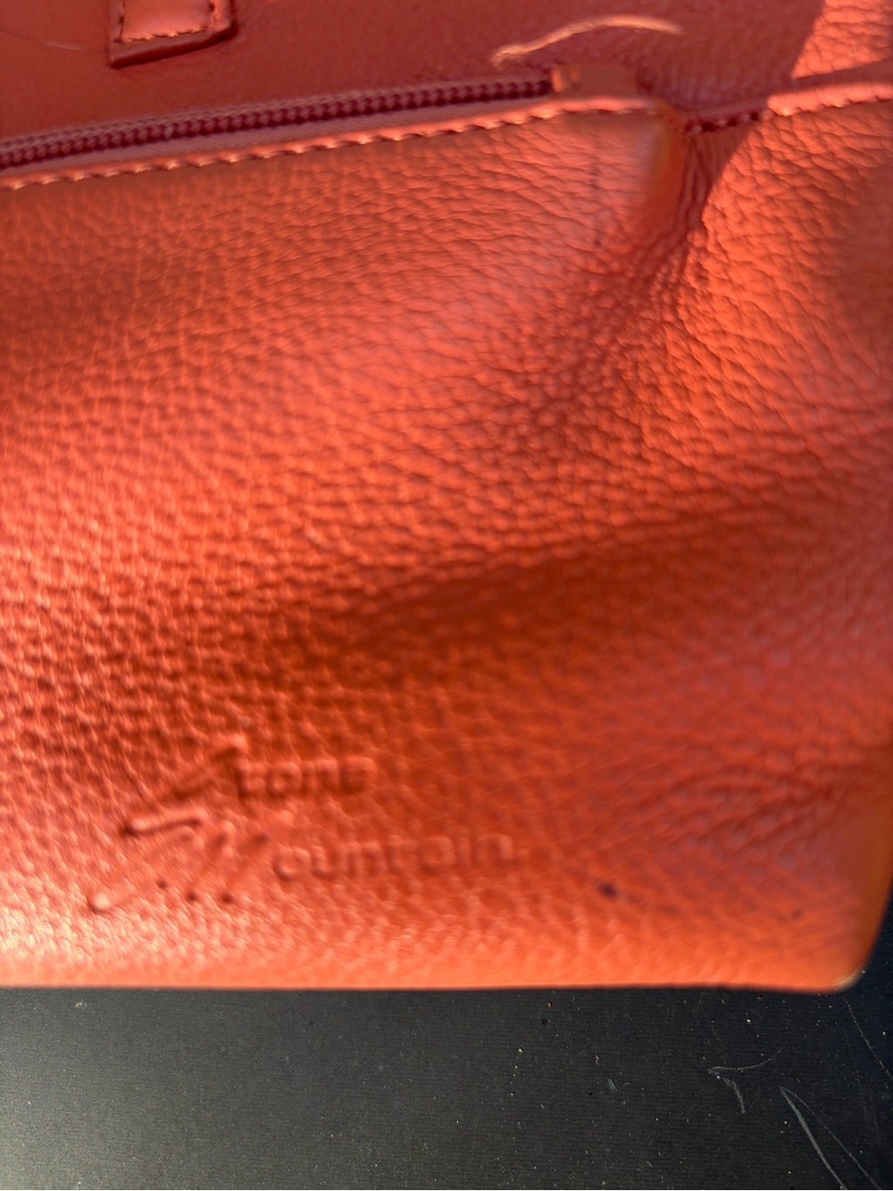 stone mountain handbag. Salmon Color. Two outside zippers. - Picture 5 of 8